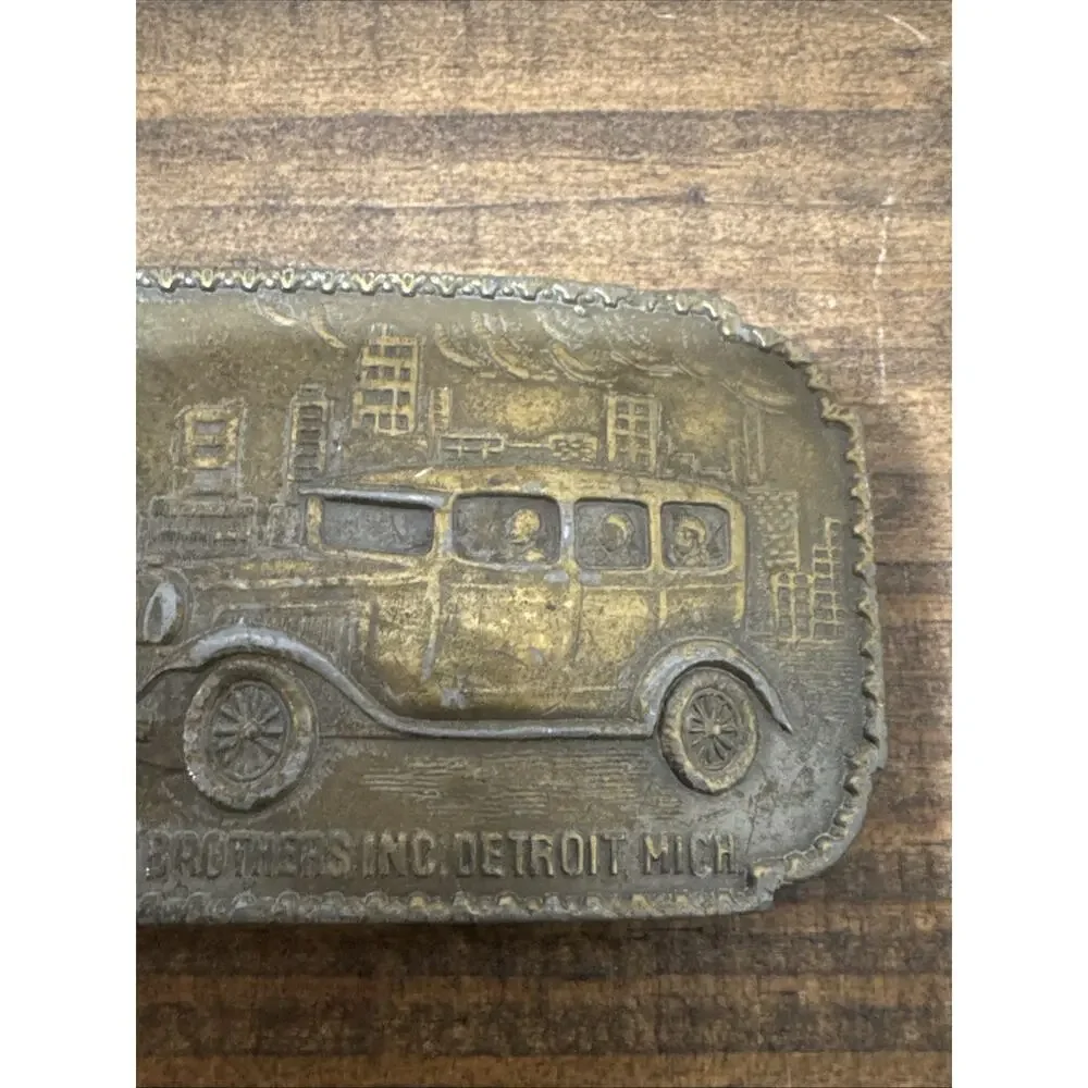 Vintage Rare Dodge Brothers Inc Auto Detroit, MI Men brass bronze Belt Buckle